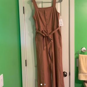 Mauve Front Tie Jumpsuit